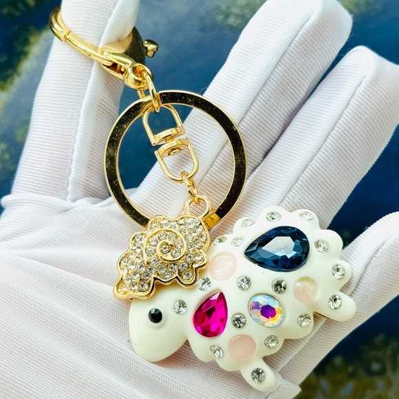 Little Sheep Keychain Rhinestone Sheep Bag Charm Sheep Charm - Picture 8 of 8